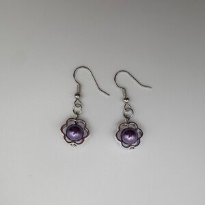 Chic Floral Purple Earrings